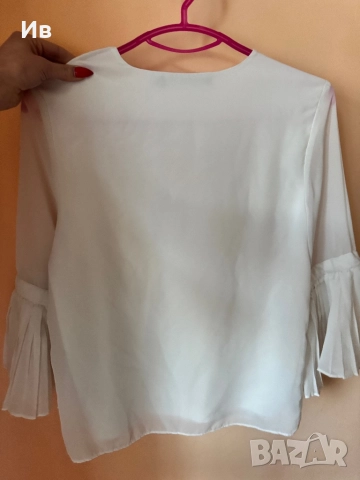 Елегантна бяла блуза, снимка 4 - Блузи с дълъг ръкав и пуловери - 52981794