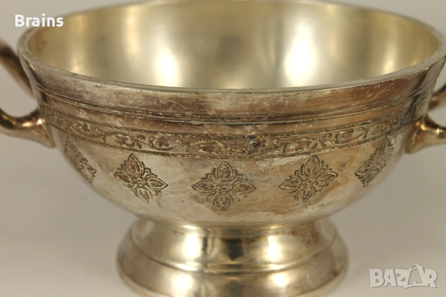 Стара Немска Дебело Посребрена Купа VILLEROY & BOCH 17-18, снимка 5 - Антикварни и старинни предмети - 53151111