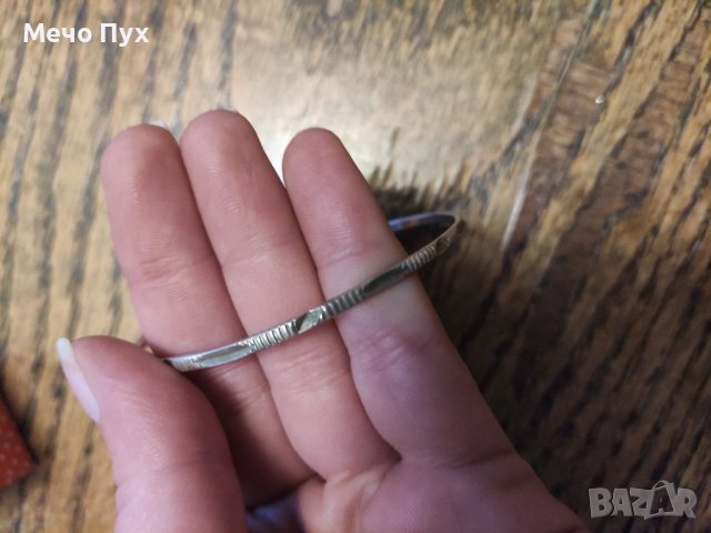 Сребърна гривна твърда,проба 950 (87), снимка 5 - Пръстени - 39469644