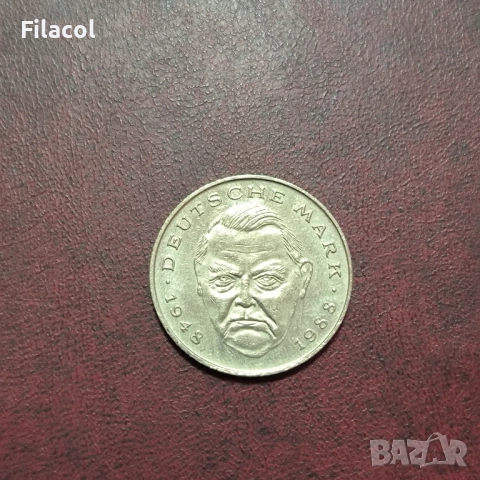 Германия 2 марки 1994 г. МД 'F' - Щутгарт Л. Ерхард, снимка 2 - Нумизматика и бонистика - 52773594