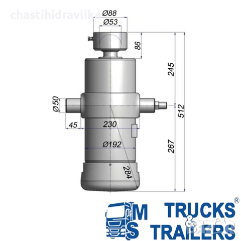 Хидравличен цилиндър HYVA UMB - 169-7-2080-K245-50-3/4″HC 71406595, снимка 2 - Части - 52063920
