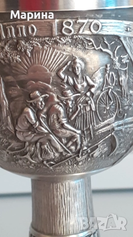 Чаши за вино от калай Antik * Vintage #115, снимка 6 - Антикварни и старинни предмети - 52423100