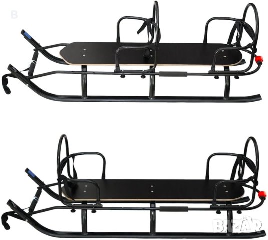 Двойна детска шейна с облегалки 2 в 1, снимка 11 - Зимни спортове - 43646724