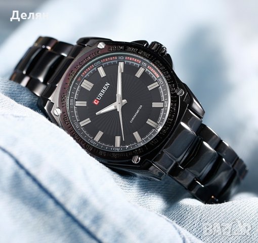 Мъжки часовник, черен, метален, снимка 2 - Мъжки - 27651515