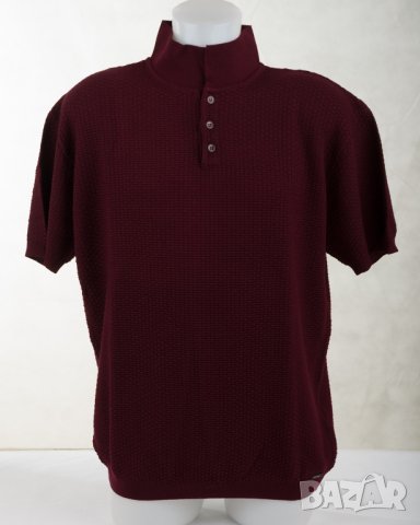Мъжка блуза с памук в цвят бордо Jimmy Sanders - 3XL, снимка 2 - Блузи - 43084774