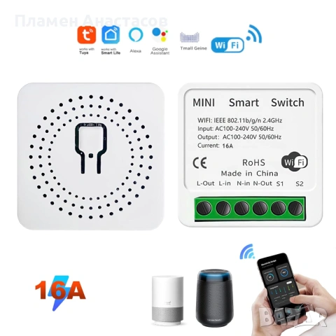 Mini Smart Wi-Fi Switch – Смарт превключвател за дистанционно управление на уреди