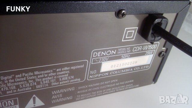 Denon CDR-W1500 CD + CD-R/CD-RW Recorder, снимка 16 - Ресийвъри, усилватели, смесителни пултове - 35203150