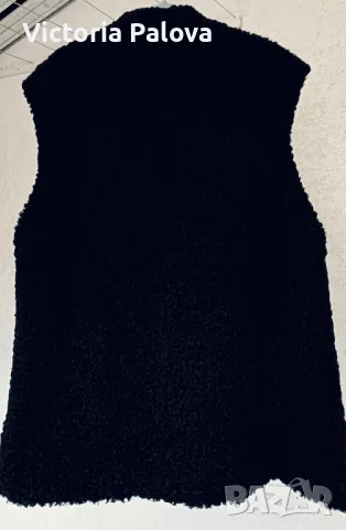 Модерен стилен зимен елек от естествен астраган, нов, снимка 8 - Елеци - 48470764