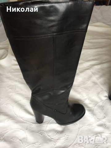 Нови маркови дамски ботуши Cable, 40 номер, естествена кожа, черни без цип, с ток, чисто нови, снимка 7 - Дамски ботуши - 35112889