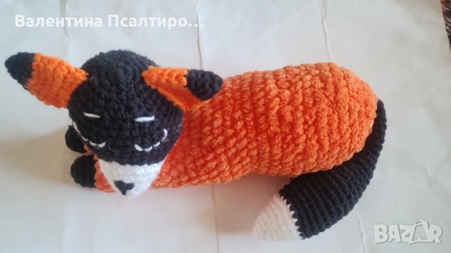 Плюшена плетена лисица на една кука 