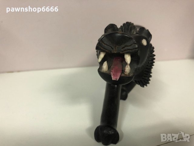 Дърворезба лъв от абаносово дърво, снимка 5 - Други ценни предмети - 35467460