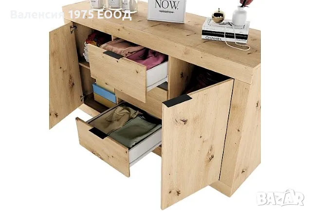 Скрин Сити 3075 дъб артисан или комбинация мока/ лате, снимка 4 - Скринове - 47352516