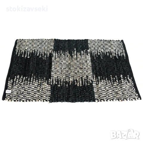 Килим тип черга, сиво с черно, 3 размера, снимка 1