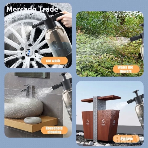 Пръскачка ръчна с помпа Mercado Trade, 2л., Черна, снимка 6 - Напояване - 51513865