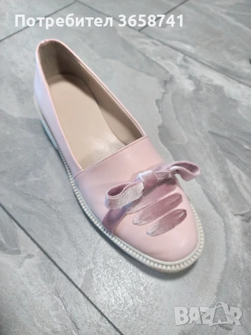Розови обувки с панделка , снимка 2 - Дамски ежедневни обувки - 51106542