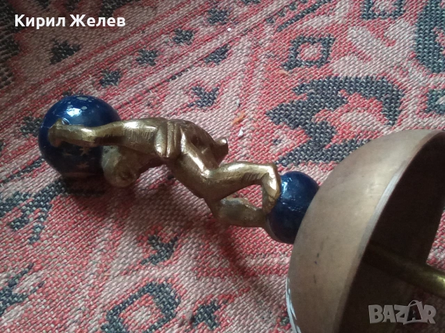 Бронзова статуетка атлас настройка на стенен часовник 50706, снимка 5 - Антикварни и старинни предмети - 53393088