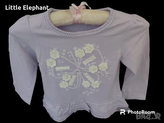 Блузка с къдрички за 3-4 год мом,млечно лилаво,пеперудка,Англия/нова