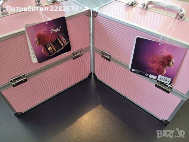 Голям професионален куфар с гримове с немско качество в розов цвят , снимка 4 - Декоративна козметика - 43079713