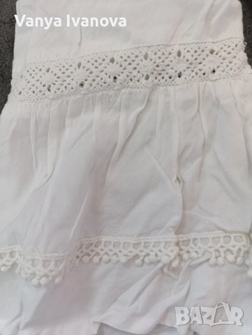 Lascana бяла памучна рокля за плаж, снимка 4 - Рокли - 50747393