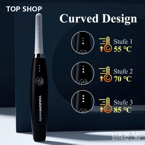 Уред за грижа за вежди и мигли TOUCHBeauty Heated Eyelash Curl, снимка 4 - Маши за коса - 48774351