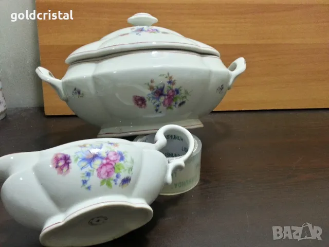 стар български порцелан супник и сосиера 
