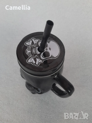 Чаша череп със сламка, снимка 3 - Чаши - 52938203