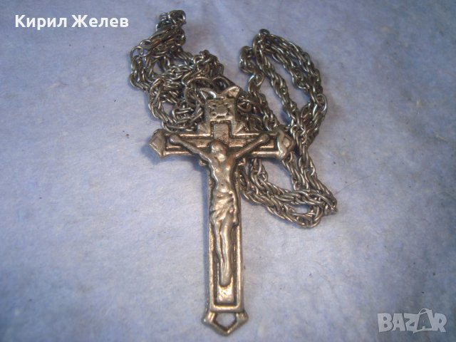 ПОСРЕБРЕНО ГОТИК-СТИЛ РАЗПЯТИЕ КРЪСТЧЕ с КРАСИВА ВЕРИЖКА РЕТРО ПЛЕТКА 8736, снимка 8 - Колиета, медальони, синджири - 36950400