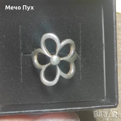 Сребърен пръстен Цвете (252), снимка 4 - Пръстени - 48213969