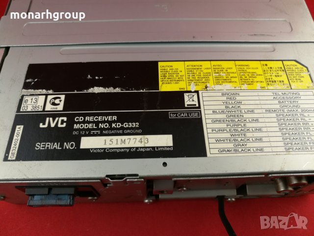 Авто CD JVC KD-G322, снимка 5 - Аксесоари и консумативи - 17070590