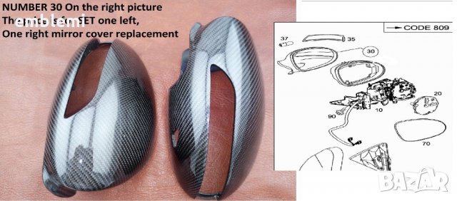 Карбонови огледала Mercedes Cl500 CL550 AMG, снимка 8 - Аксесоари и консумативи - 32997679