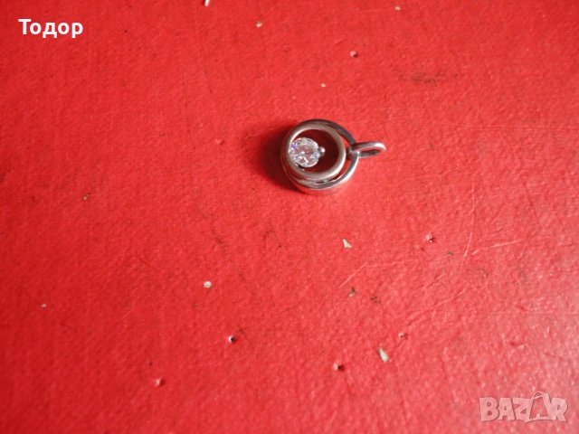 Позлатен сребърен медальон колие с камък 925, снимка 7 - Колиета, медальони, синджири - 53305144