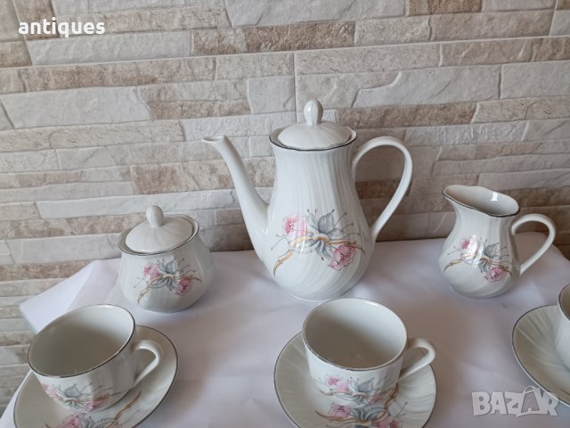 Красив порцеланов сервиз за кафе -17 части- Завод Китка - №1, снимка 7 - Сервизи - 38398487