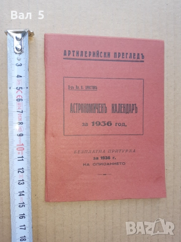 Списание АРТИЛЕРИЙСКИ ПРЕГЛЕД - КАЛЕНДАР за 1936 г, снимка 2 - Списания и комикси - 51444584