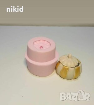 Тиква с капак силиконов молд форма калъп свещ кашпа саксия украса декор, снимка 4 - Форми - 38196975