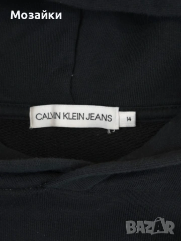 Мъжки суичър Calvin Klein Jeans Black Distressed Logo | MSRP €120 | Размер 14Y / XS, снимка 5 - Суичъри - 53595769