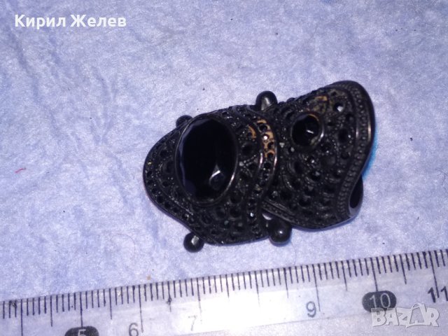 ШАРМАНТЕН ВИНТИДЖ МЕДЕН ЛАКИРАН РАЗДВИЖЕН ДВУКОМПОНЕНТЕН АРТ ПРЪСТЕН 37043, снимка 8 - Пръстени - 40415209