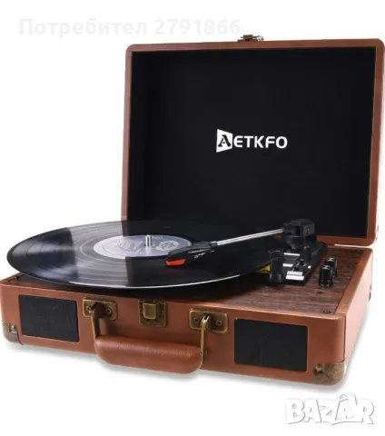 Грамофон, Bluetooth 33/45/78 RPM,запис от винил към MP3,USB 3.5мм нов, снимка 1 - Грамофони - 49010714