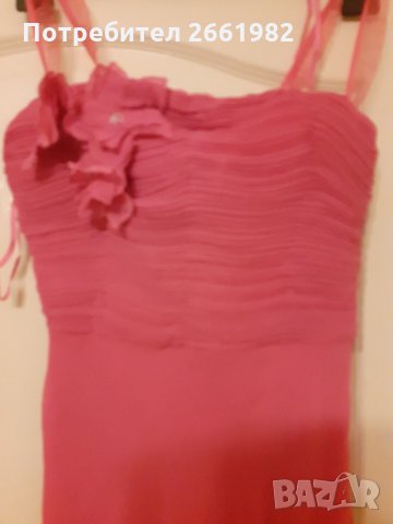 Маркова италианска копринена рокля - циклама, снимка 2 - Рокли - 32450586