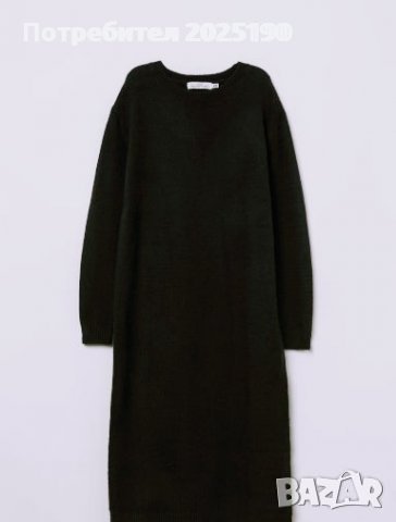 Дамска плътна черна рокля Н&М 