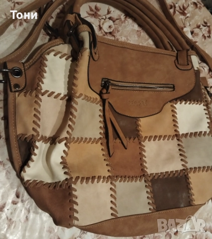 SECRET Оригинал Нова Кожена Дамска Чанта 