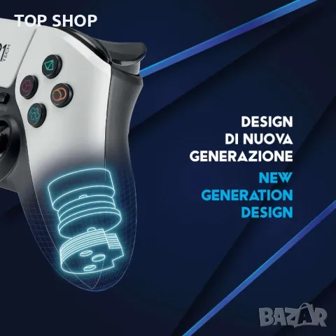 БЕЗЖИЧЕН ДЖОЙСТИК КОНТРОЛЕР SHOCKPAD II ЗА PS4/PS4 PRO ( PS5 )  PC/WIN IOS СИН БЯЛ, снимка 2 - Аксесоари - 49049700