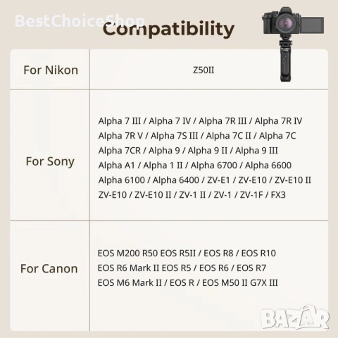 SmallRig SR-RG2 Многофункционален безжичен захват за снимане за Nikon Canon Sony, снимка 9 - Чанти, стативи, аксесоари - 53517531