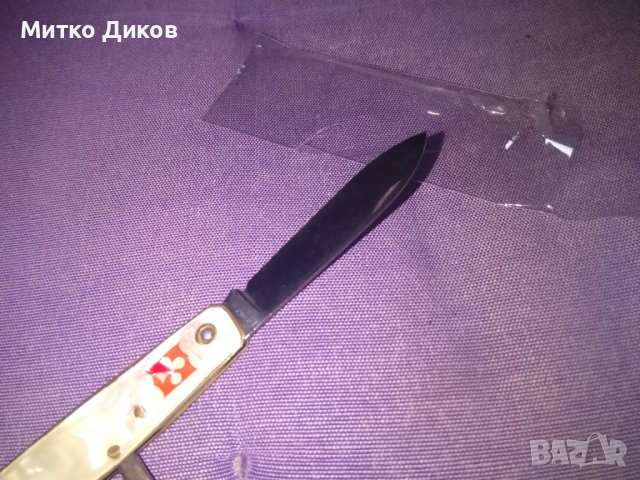  PRADEL марково ножче три части на френската армия седеф 81х65мм без луфт, снимка 7 - Ножове - 44048768