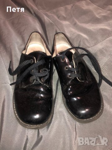 Детски черни лачени обувки - естесвена кожа, снимка 1