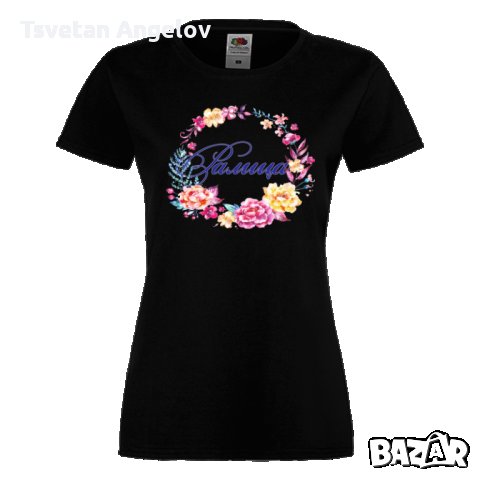 Дамска тениска Цветница Ралица Цветен венец, снимка 4 - Тениски - 32640016