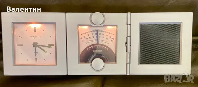 Винтидж радио часовник будилник MARKSMAN CUBE 3, снимка 5 - Друга електроника - 50334077