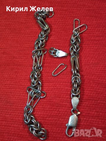 СТАРА СРЕБЪРНА ГРИВНА СРЕБРО 925 РЯДКА РЪЧНА КРАЛСКА ПЛЕТКА За РЕМОНТ / РЕСТАВРАЦИЯ / ЧАСТИ 40528, снимка 17 - Гривни - 42615332