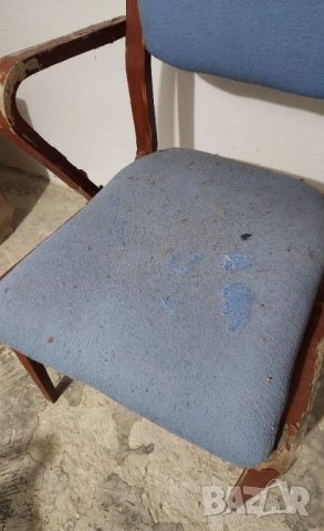 Ретро дървен стол с подлакътници за реставрация, снимка 4 - Столове - 52665017