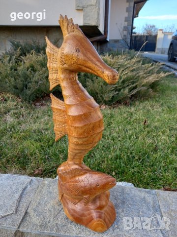 Красива дърворезба на морско конче и риба    18/2, снимка 3 - Декорация за дома - 43804157