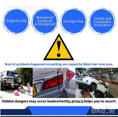 170° 580X540 Универсална IP68 Водонепромокаема Камера за Кола с 12 Nano LED за Задно Нощно Виждане, снимка 5 - Аналогови камери - 28166074